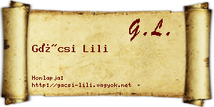 Gácsi Lili névjegykártya